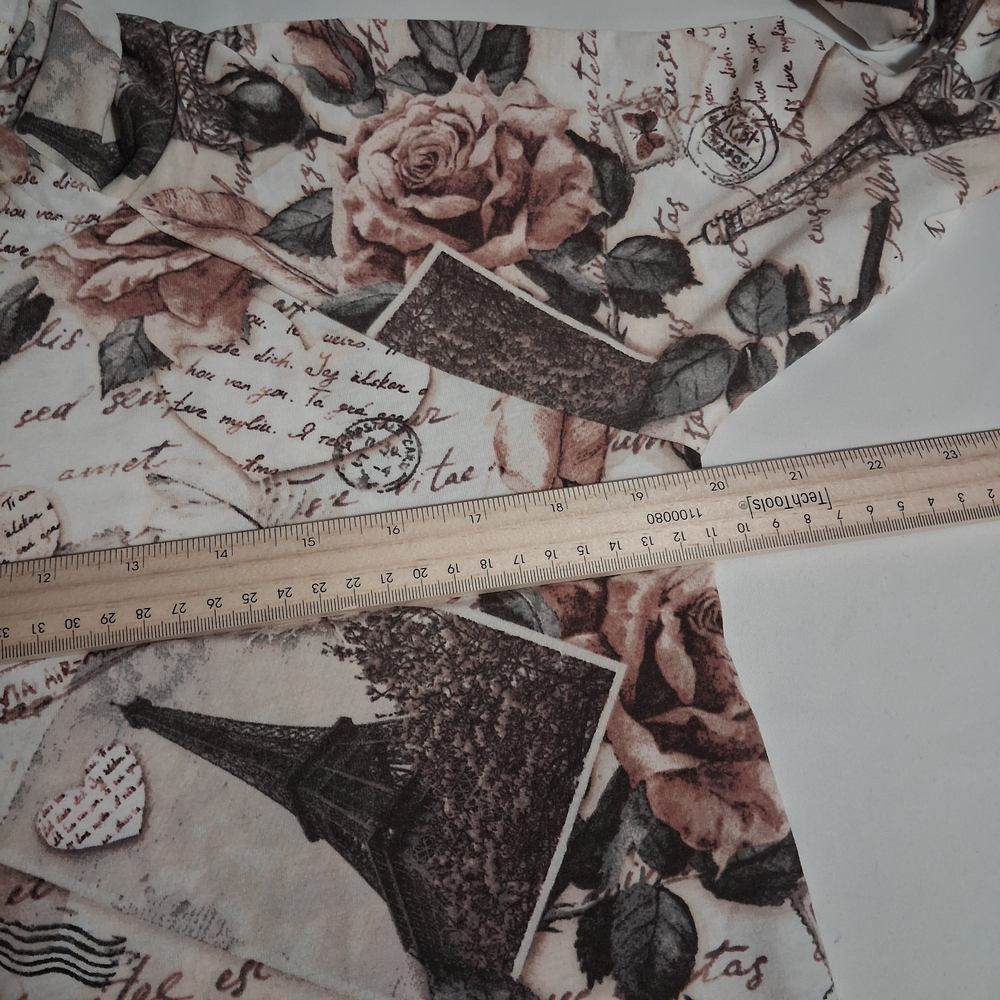 Lula Roe Amber Lightweight Hoodie Floral Eiffel Tower Print NWT Size M - Picture 7 of 8